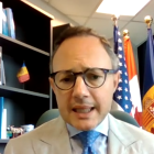 El cap de Govern, Xavier Espot, en un moment de la trobada telemàtica amb la premsa.