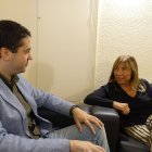 Un moment de la trobada entre l’alcalde de la Seu d’Urgell, Joan Barrera, i la ministra de Presidència, Economia, Treball i Habitatge, Conxita Marsol.