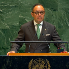 Espot a l’ONU, ahir.