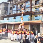 Els Castellers d’Andorra a la diada d’Andorra, ahir.