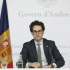 El ministre Portaveu, Guillem Casal, en la roda de premsa posterior al consell de ministres d'aquesta tarda.