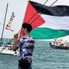 Vaixells de la flotilla en direcció Gaza.