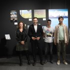 Les autoritats en la inauguració de la mostra.
