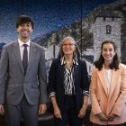 Els cònsols de la capital i l’alcadessa, ahir.