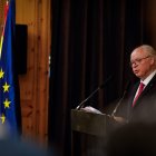 L'ambaixador d'Espanya, Carlos Pérez-Desoy, durant el discurs.