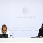 Les ministres Marsol i Molné durant la presentació del projecte de llei.