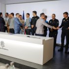 El cap de Govern, Xavier Espot, amb els representants sindicals.