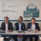 El secretari de l'EFA, Daniel Aristot, el president de l'EFA, Daniel Armengol, i el secretari tècnic de l'EFA, Joan Tomàs