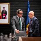 El cònsol menor d'Escaldes-Engordany, Joaquim Dolsa, amb el conseller de la majoria, David Pérez.