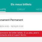 El missatge que continua apareixent a l'app Mou-te.