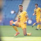 Christian Garcia amb la selecció andorrana, durant un partit