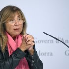 Conxita Marsol en la compareixença d'avui després del consell de ministres