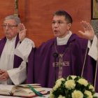 El copríncep Serrano Pentinat amb mossèn Jaume Soy.