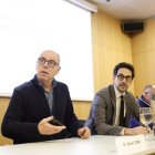 El president de l’Associació de Pagesos i Ramaders d’Andorra (APRA), Xavier Coma, amb el ministre de Medi Ambient, Agricultura i Ramaderia, Guillem Casal.