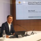 El ministre de Funció Pública i Transformació Digital, Marc Rossell, durant la roda de premsa de balanç del programa de digitalització d'empreses.