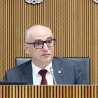 El ministre de Finances, Ramon Lladós, avui en la compareixença en comissió al Consell