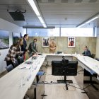 Reunió entre el Govern i els comuns, ahir a l’edifici Prat del Rull.