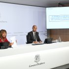 Conxita Marsol i Jordi Puy durant la presentació de les dades del Sicar.