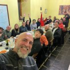 Ramon amb un grup de pelegrins.