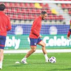 Sergio Moreno, ahir exercitant-se amb la selecció a Encamp.