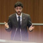 El líder de Concòrdia, Cerni Escalé, durant la sessió del Consell General aquest matí.