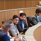 El conseller d'Andorra Endavant Marcos Monteagudo intervenint avui al Consell General