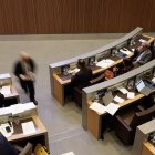 Bancada del Govern, durant el Consell General.