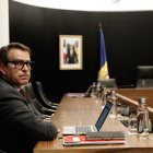 El conseller David Pérez en la darrera sessió del comú d’Escaldes-Engordany.