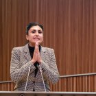 Carine Montaner en una sessió al Consell General d'Andorra