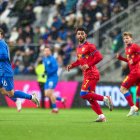 Jordi Aláez va disputar els darrers minuts de l’amistós de la selecció a Finlàndia.