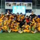 Els tricolors van celebrar de valent la golejada.