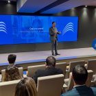 Jordi Serracanta, de l'equip de Banca d'Empreses de Morabanc, durant l'acte d'avui