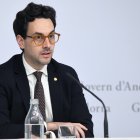 El ministre Casal durant la roda de premsa.