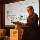 El vicepresident de l'EFA, Daniel Ariot, durant l'acte d'avui