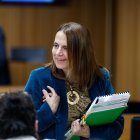 La cònsol escaldenca, Rosa Gili, ahir abans de la compareixença.