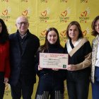 El president del grup Pyrénées, Patrick Pérez, l'Alexandra Pérez, la ministra d'Afers Socials, Trini Marin; la secretaria d'Estat, Ester Cervós Isern; i la directora d'Infància i Adolescència, Laura Mas.