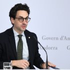 El ministre portaveu, Guillem Casal, durant la roda de premsa.