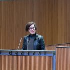 La consellera de Concòrdia Núria Segués durant la sessió del Consell General aquest matí