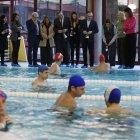 Xavier Espot, Ladislau Baró, Helena Mas i Trini Marín en la visita de Nadal avui a la Fundació Nostra Senyora de Meritxell