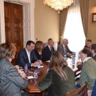 La junta directiva de CEA, a la trobada amb el copríncep episcopal, Josep Lluís Serrano