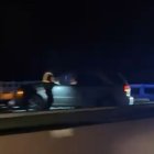 El cotxe accidentat a la sortida de Canillo a la CG2