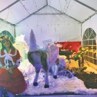 La creadora en un dels ambients nadalencs elaborats a casa seva.