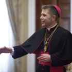 El Copríncep Episcopal, Josep-Lluís Serrano Pentinat, durant la recepció de Nadal.