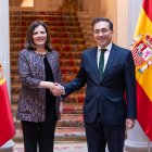 La minsitra d'Afers Exteriors d'Andorra, Imma Tor, amb el ministre d'Exteriors d'Espanya José Manuel Albares