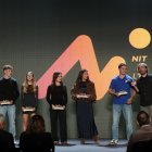 Diveros dels esportistes premiats, a la Nit de l'Esport, celebrada al pavelló Toni Martí.