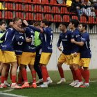 Els tricolors celebren el gol de Lautaro.
