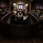 El síndic general i els consellers a Casa de la Vall.