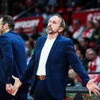 El tècnic del MoraBanc, Joan Plaza, durant el partit a Saragossa.