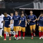 Els jugadors de l’Andorra, a Ceuta.