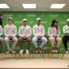 L’equip masculí i femení d’esquí alpí de la FAE, en una presentació de la temporada.